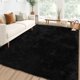 thumbnail image 2 of Alfombra Shag Suave y Antideslizante, Tapete Lavable para Recámara, Sala, Habitación Infantil, Guardería, Dormitorio Universitario, Recepción – Múltiples Tamaños, Color Negro, 2 of 8