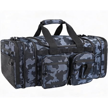 Expandable Fishing Tackle Bag Water Resistant Shoulder Bag for Saltwater and Freshwater