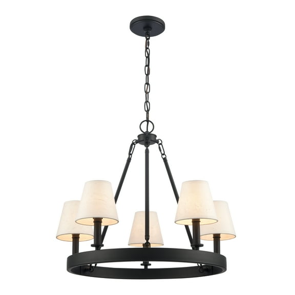 Elk Home 24.5-Inch Wide Rydell Chandelier, Transitional, Matte Black