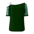 thumbnail image 5 of Womens Summer One Shoulder T Shirts 2026 Printed Off Shoulder Tops Sexy Glitter Short Sleeve Shirt Blouse Tops Trendy Flowy Tees, 5 of 5