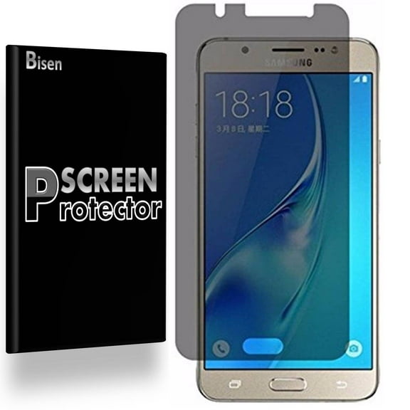 Samsung Galaxy J7 (2016) [BISEN] Privacy Anti-Spy Screen Protector, Anti-Scratch, Anti-Shock, Anti-Bubble