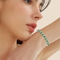 thumbnail image 2 of Gems Jewels 12.00 Ctw Heart Cut Green Emerald Womens Tennis Bracelet 14K White Gold Plated 925 Sterling Silver, 2 of 2