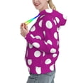 thumbnail image 2 of Wukai Purlpe And White Polka Dot Print Womens Hoodies Fleece Sweatshirts Long Sleeve Sweaters Pullover Fall Outfits Winter Clothes-XX-Large, 2 of 7