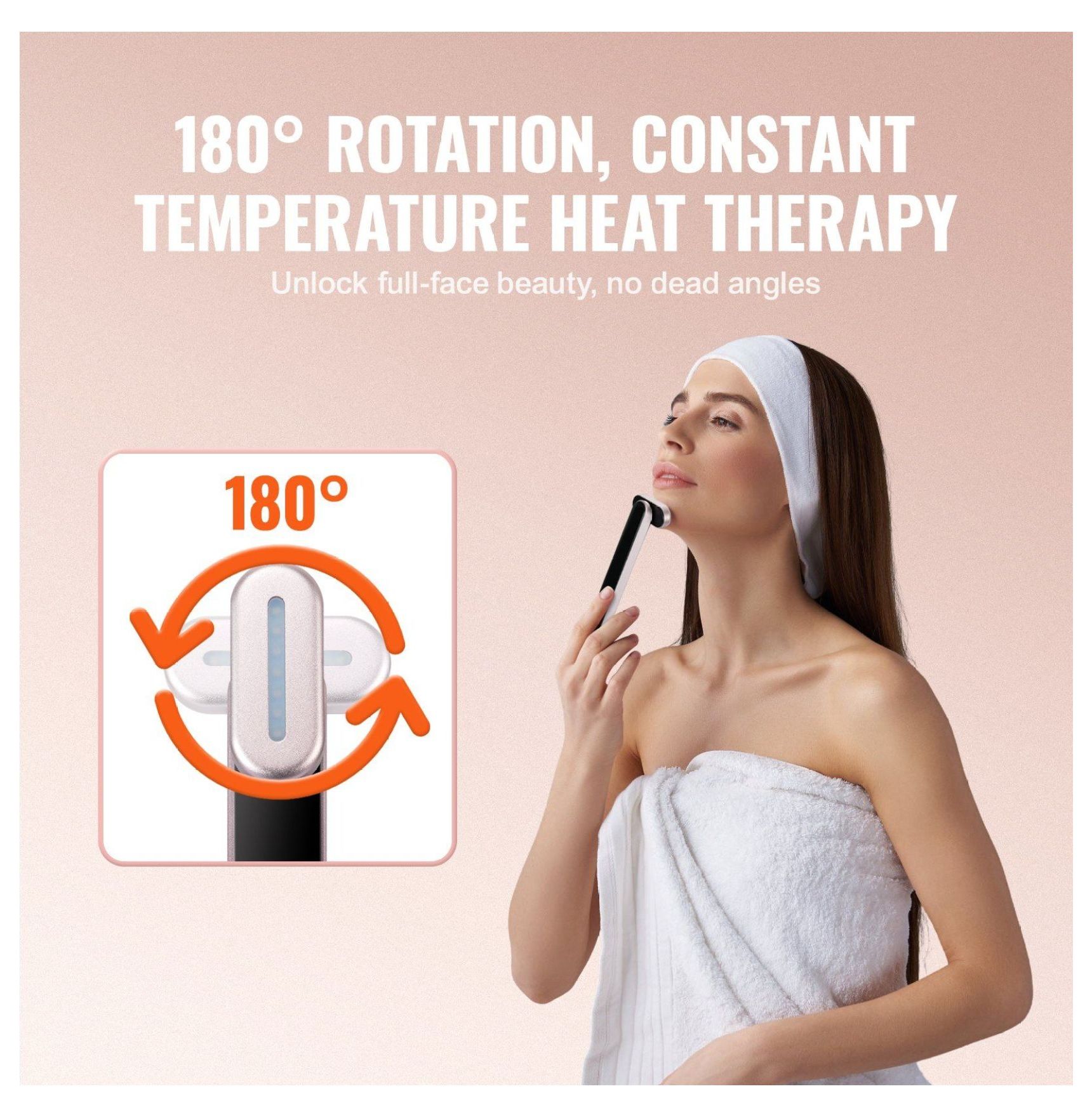 Red Light Therapy Wand for Face, 7-Color LED Facial Wand with Heating & Microcurrent | Portable Beauty Device for Face, Neck, Skin Rejuvenation