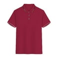 thumbnail image 2 of BiZtdJrK Mens Short Sleeve Polo Shirts Regular Fit Stretch Golf Polo Shirts Dry Fit Performance Moisture Wicking Polo Shirt Basic Solid Casual Sports Tennis T-shirt Deals of Today Wine M, 2 of 4