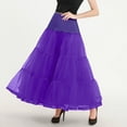 thumbnail image 5 of Delliss Women's Solid Color Elastic High Waist Mesh Swing Skirt Purple XXL, 5 of 9