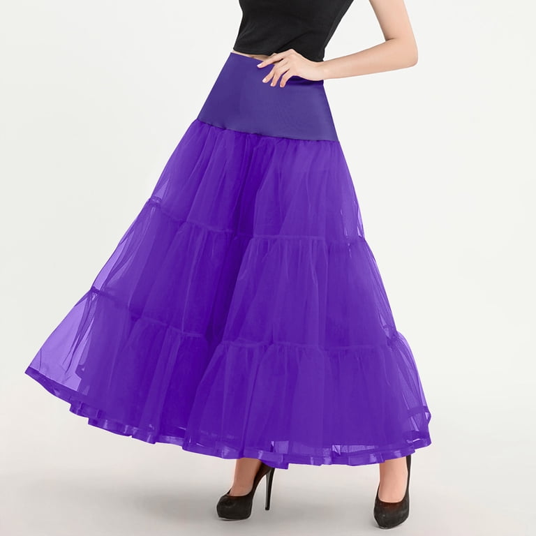fitted lace wedding dress Fluffy Purple Petticoat 65cm Long main image 1