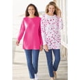 thumbnail image 4 of Woman Within Plus Size Perfect Printed Long-Sleeve Crewneck Tee, 4 of 4
