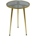 thumbnail image 6 of DecMode Contemporary Aluminum Round Accent Table with Tripod Legs and Polished Gold Finish, 15"W x 22"H, 6 of 7