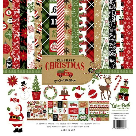 Kit de papel Echo Park Celebrate Christmas Collection 30x30 cm