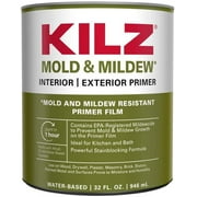 Kilz L204614 Mold & Mildew Primer Sealer & Stain Blocker, Interior & Exterior, 1-Qt. - Quantity 1