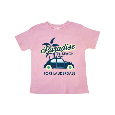 

Inktastic Paradise Beach in Fort Lauderdale with Palm Trees and Car Gift Toddler Boy or Toddler Girl T-Shirt