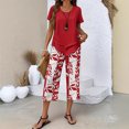 thumbnail image 5 of Summer Chic Two-Piece Set: Short-Sleeve Top & High-Waisted Wide-Leg Pants, 5 of 5