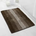 thumbnail image 3 of FUDAKUNA Fluffy Chenille Bathroom Rugs Anti-slip Absorbent Gradient Brown Stripes 19.6" x 31.5" Rectangular Bath Mat Machine Washable, 3 of 6