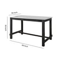 thumbnail image 5 of Rectangular Marble Top Counter Height Wooden Table with Trestle Base Gray, 5 of 5