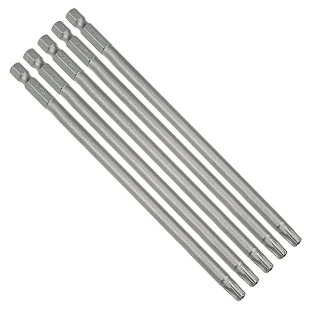5pcs 1/4" Hex Shank T30 Security Torx Screwdriver Bits 150mm