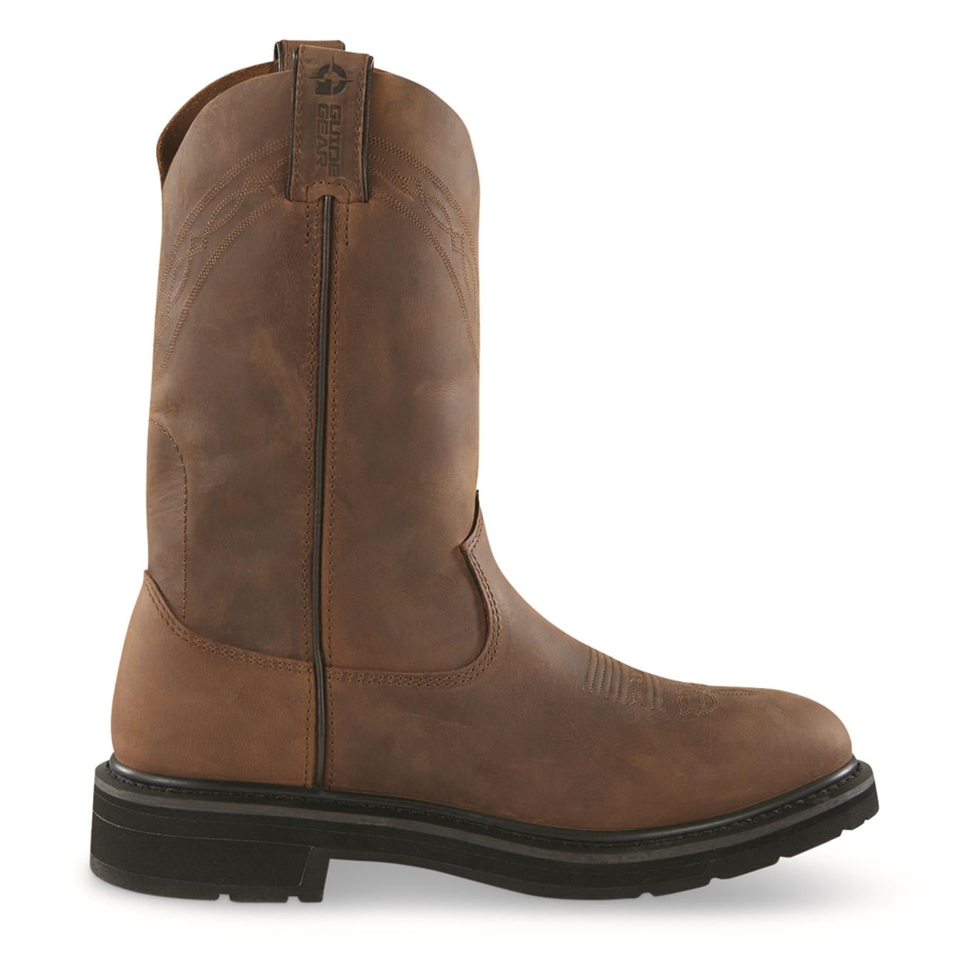 Guide Gear Men's Western Work 2.0 Pull-On Work Boots Distressed Brown 11D     (Medium)