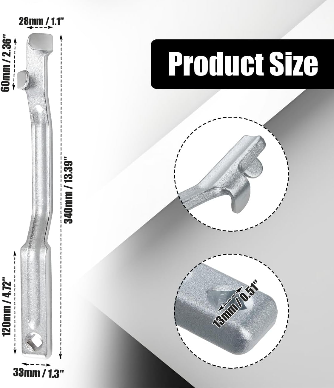 Torque Wrench 1/2 Rhino Wrench Extender Tool Bar - Extra-Long 15 Inch Wrench Extension Maximum Leverage Torque Multiplier Non Slip Gloves Garage Hook Solid Alloy Steel Tools Me Milwaukee Tools