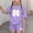 Purple, variant on Cethrio Girls Summer Outfit Sets, Casual 2 PC Short Sleeve Graphic Girls' Clothing Sets Purple Size 14-16