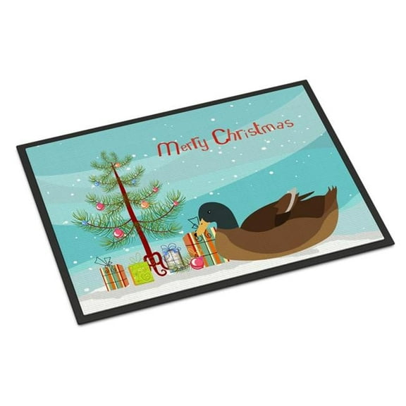 Caroline's Treasures BB9233MAT Khaki Campbell Duck Christmas Door Mat, Indoor Rug or Outdoor Welcome Mat 18x27 Doormat ,