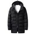 thumbnail image 4 of Men's Long Puffer Jacket Winter Warm Hooded Zip Up Quilted Padded Coat with Pockets Outdoor Outerwear, 4 of 7
