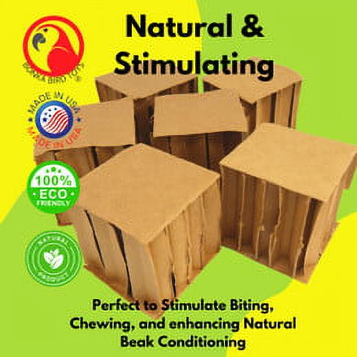 Bonka Bird Toys 2296 Pk6 3-Inch Cubes Foot Talon Craft Part Bird Toys