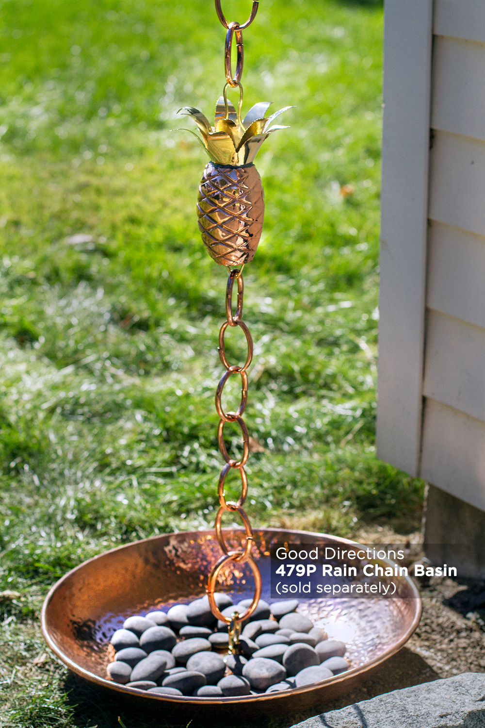 Good Directions Pineapple Rain Chain, Pure Copper 8.5 ft.