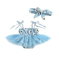 thumbnail image 1 of Bébé Fille Daisy Printing Lacets Bretelles Romper et Bandeau, 1 of 5