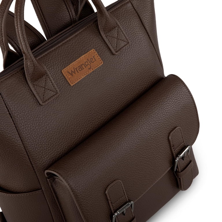Wrangler Convertible Backpack Purse, Vegan Leather Coffee photo 2
