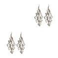 thumbnail image 4 of yingyy 2 Pieces Glitter Earrings Exquisite Multilayer Ear Dangle with Tassels Electroplating Fashion Accessory Valentines Day Silver 2Set, 4 of 6