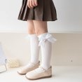 thumbnail image 4 of Kids Baby Girls Knee High Socks 3 Pairs 3-12Y Toddler Girls Dress Socks Cotton Fashionable High Socks Long Socks with Bow for Kids Girls, 4 of 7