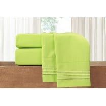 Elegant Comfort 4 Piece Bed Sheets Full Green Texture 1500 Premier Hotel Collection Polyester