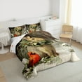 thumbnail image 3 of Homewish Teens Rabbit Cardinal Bird 2pcs Bedding Comforter Set,Merry Christmas Animal Twin Comforter Sets,Xmas Theme Breathable Bedding Set,Super Cozy Room Decor,Reversible, 3 of 8