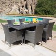 thumbnail image 2 of Macalla Outdoor Transitional 7 Piece Wicker Dining Set with Water-Resistant Cushions, 2 of 13