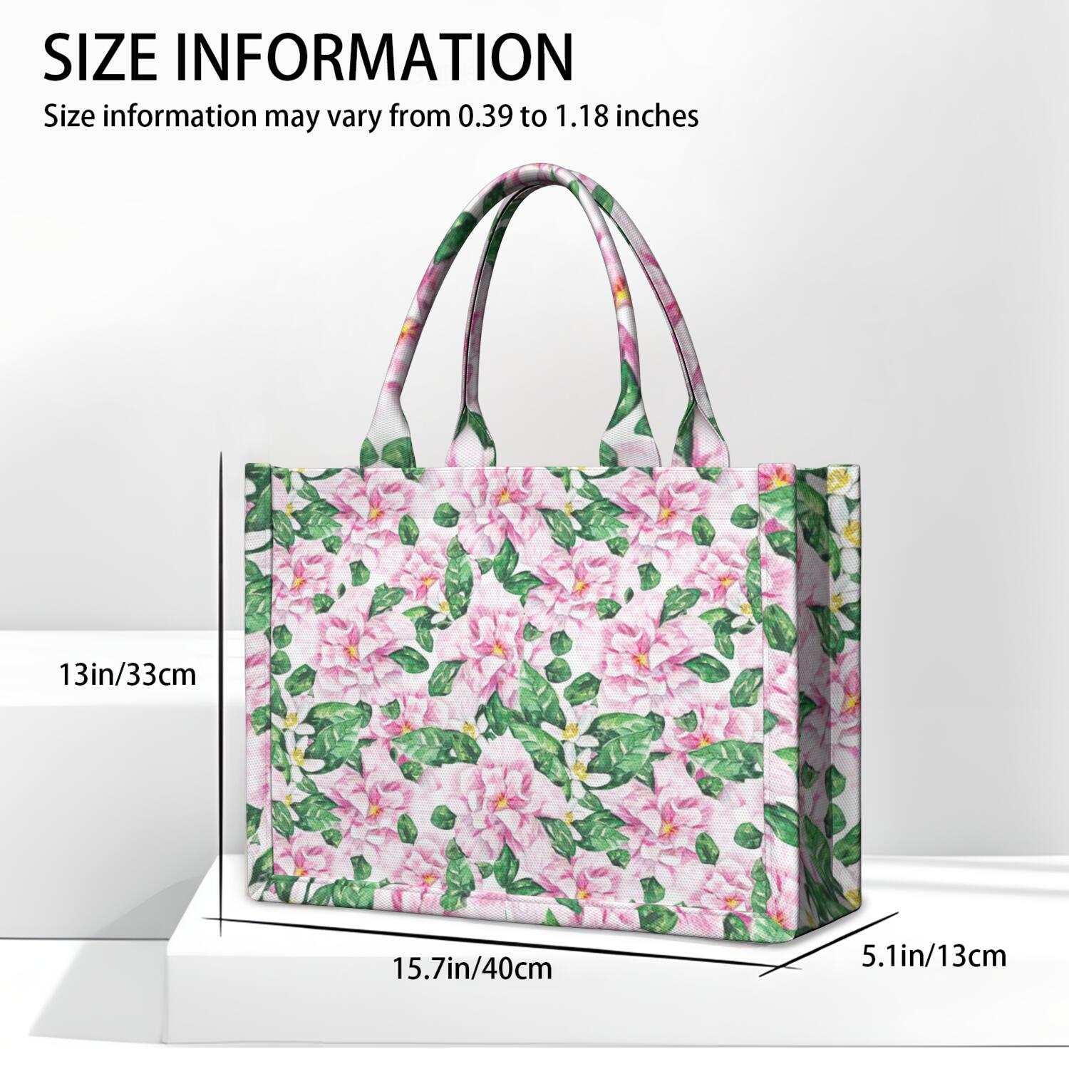 Large Capacity Tote Bag,Pioneer Flower Floral Print Pattern Handbag Fashion Luxury Tote Bag,15.7"x13"x 5.1" Inches,Laptop Compatible