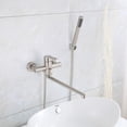 thumbnail image 3 of HomeLava Robinet de Baignoire avec Douchette Levier Unique Rond Mitigeur de Douche Mural en Acier Inoxydable Brossé pour Salle de Bain, 3 of 5