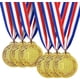 thumbnail image 1 of Paquete de 6 medallas de ganador de metal dorado, 6,4 cm de diámetro con cinta de 81 cm, medallas olímpicas de primer premio para deportes, competiciones y fiestas, 1 of 5