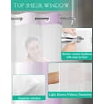 thumbnail image 4 of No Hook Shower Curtain with Snap in Liner, Ombre Abstract Gradient Purple White Hotel Shower Curtains for Bathroom, Washable Shower Curtain Liner Set with Mesh Top Window, 72"x72", 4 of 6