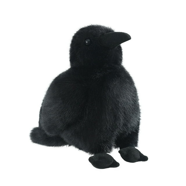 B-392 Simulation Black Crow Doll Plush Toy Claw Design Cotton Material Stuffed Animal Decor Playtime Gift