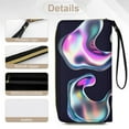 thumbnail image 5 of Womens Wallet Bifold Ladies Cluth Bag Wristlet Wrist Strap Long Purse 3D Chrome Shape Design, 5 of 6