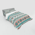 thumbnail image 3 of Tribal Duvet Cover Set, Vintage Design Native Style Geometric Triangles Print, Bedding Set with Shams and Fitted Sheet, 3 Sizes, by Ambesonne, 3 of 3