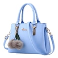 thumbnail image 3 of Faraee Womens Purses and Handbags Leather Shoulder Crossbody Bag Ladies Top Handle Bags Satchel with Zipper Plush Pendant Sky Blue, 3 of 5