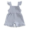 thumbnail image 4 of CAICJ98 Toddler Baby Summer Clothes Cute Bow Sleeveless Romper Striped One Piece Jumpsuit Shorts Overalls Outfits (6-12 Months,Light Blue), 4 of 7