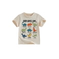 thumbnail image 1 of Argulvti T-Shirt d'Été pour Petits Garçons, Manches Courtes à la Mode, Col Rond, Imprimé de Lettres Dinosaure, 1 of 7