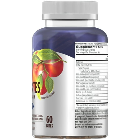 One A Day Men's 50+ Natural Fruit Bites Multivitamin, 60 Count