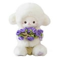 thumbnail image 2 of syligr Plush Sheep with Rose Bouquet Hat, Stuffed Animal Huggable Lamb Pillow 12 Inch, Cute Floral Animal Plushie for Kids, Valentines Gift for Girlfriend, Nursery Decor with Magnetic Feature, 2 of 7