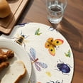 thumbnail image 3 of Cute Butterfly Dragonfly Round 13 Inch Placemats Set of 8, Farmhouse Botanical Floral Beige HeatResistant Non Slip Place Mats for Dining Table, Wipeable Braided Kitchen Table Mats for Housewarming, 3 of 9
