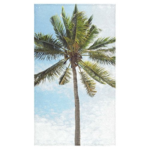 ZKGK Palm Tree Hand Towel Bath Bathroom Shower Towels 16"x28"(One side