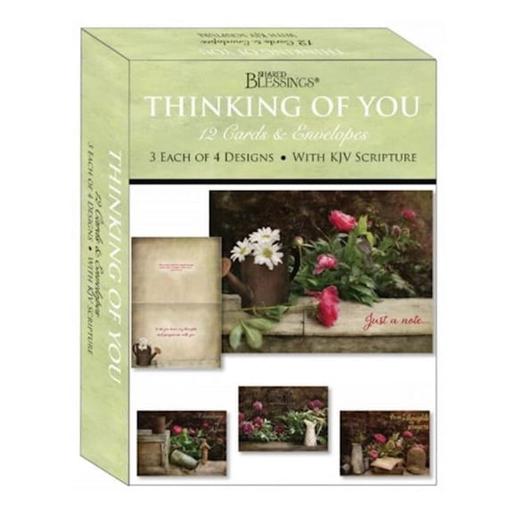 Crown Point Graphics 272448 Shared Blessings-Thinking of You Florally Yours Card-Boxed - Box of 12