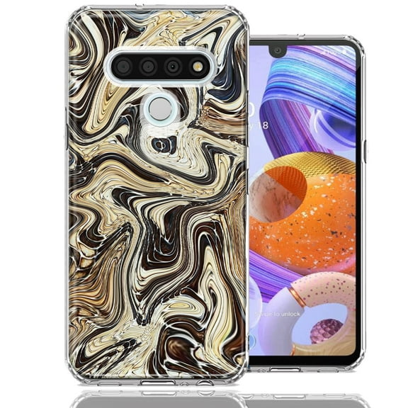 MUNDAZE For LG K51 Snake Abstract Design Double Layer Phone Case Cover